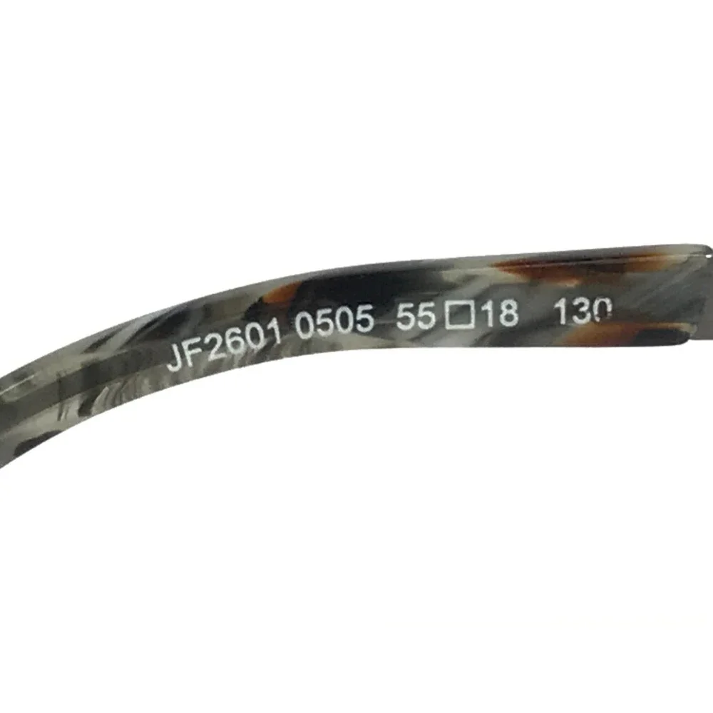 J.F. Rey Eyeglasses Frames JF2601 0505 Silver Ribbed Textured Half Rim 55-18-130